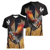 Puerto Rico Rooster Women V-Neck T-Shirt Gallo Boricua - Wonder Print Shop