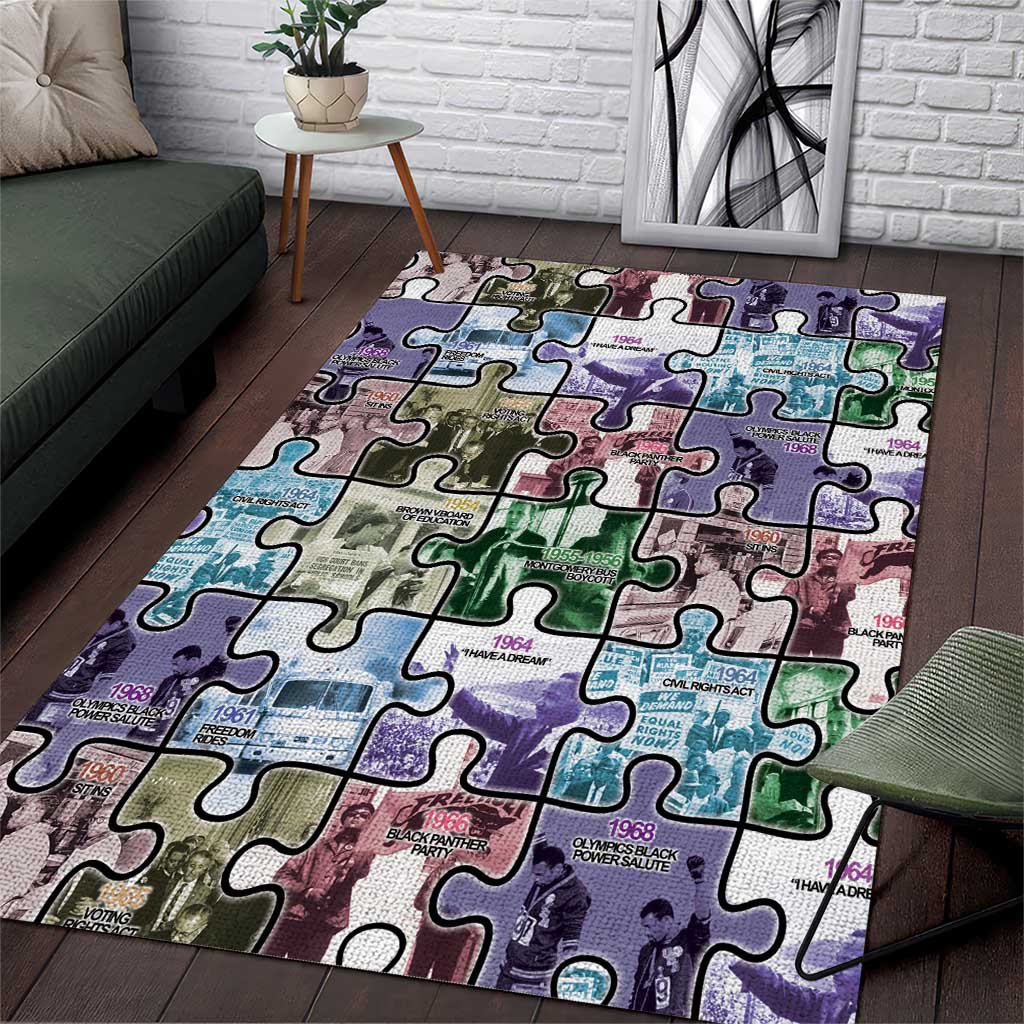 The Civil Rights Journey in Puzzle Area Rug African American