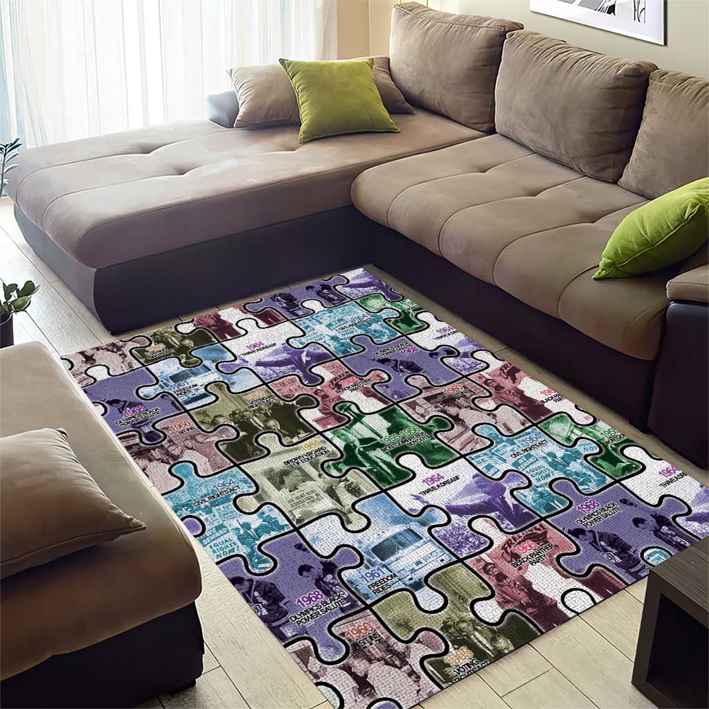 The Civil Rights Journey in Puzzle Area Rug African American