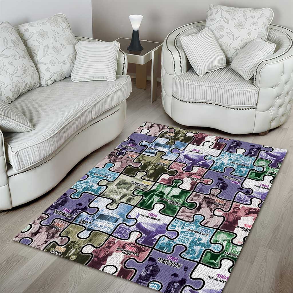 The Civil Rights Journey in Puzzle Area Rug African American
