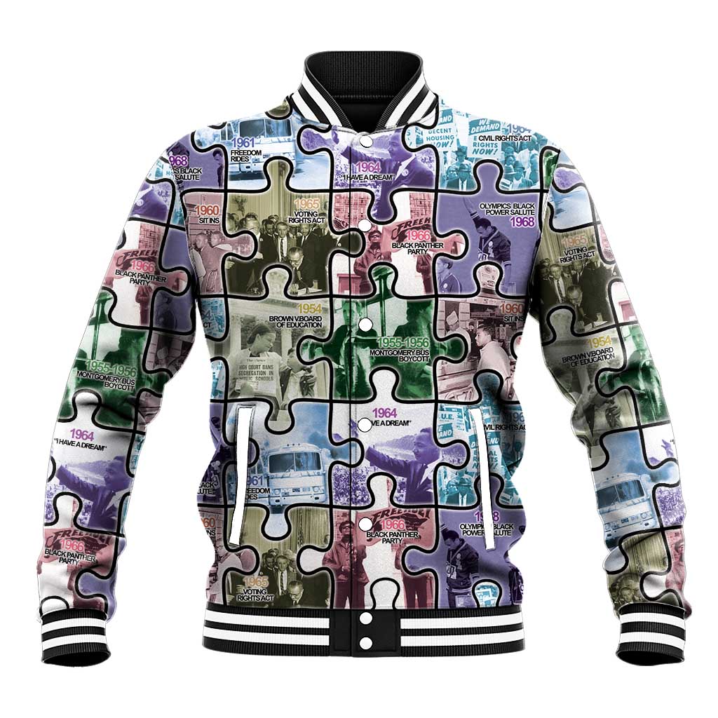 The Civil Rights Journey in Puzzle Baseball Jacket African American
