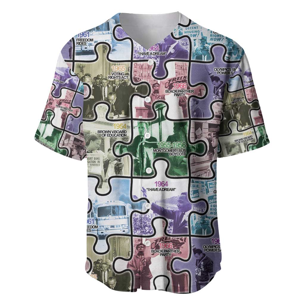The Civil Rights Journey in Puzzle Baseball Jersey African American