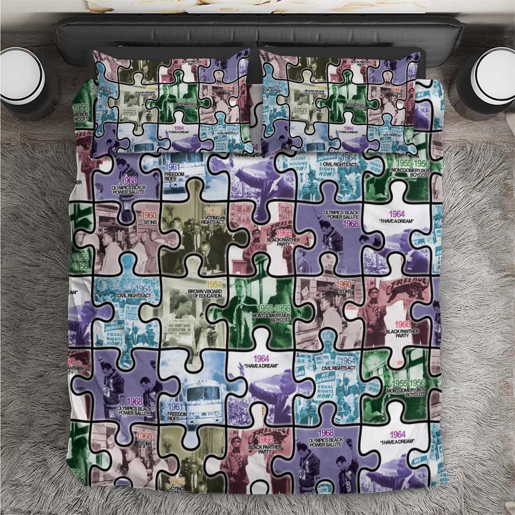 The Civil Rights Journey in Puzzle Bedding Set African American