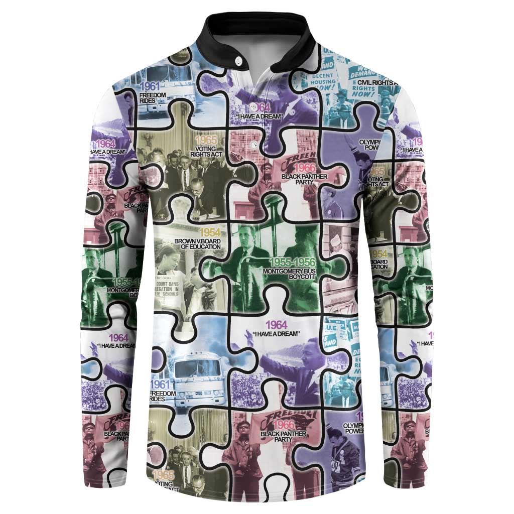 The Civil Rights Journey in Puzzle Button Sweatshirt African American