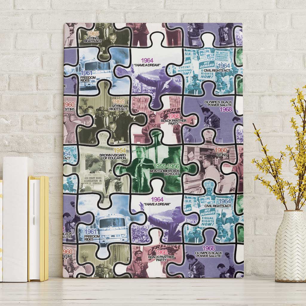 The Civil Rights Journey in Puzzle Canvas Wall Art African American