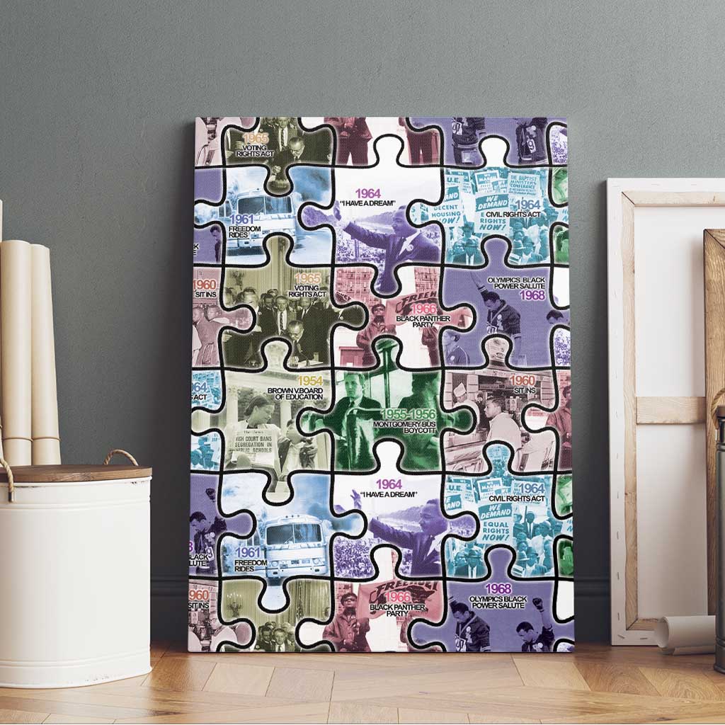 The Civil Rights Journey in Puzzle Canvas Wall Art African American
