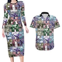 The Civil Rights Journey in Puzzle Couples Matching Long Sleeve Bodycon Dress and Hawaiian Shirt African American