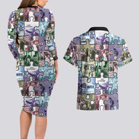 The Civil Rights Journey in Puzzle Couples Matching Long Sleeve Bodycon Dress and Hawaiian Shirt African American