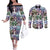 The Civil Rights Journey in Puzzle Couples Matching Off The Shoulder Long Sleeve Dress and Long Sleeve Button Shirt African American