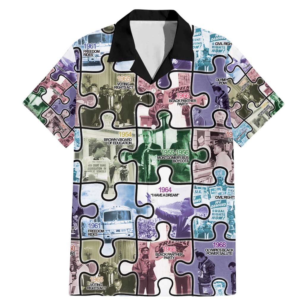 The Civil Rights Journey in Puzzle Family Matching Mermaid Dress and Hawaiian Shirt African American
