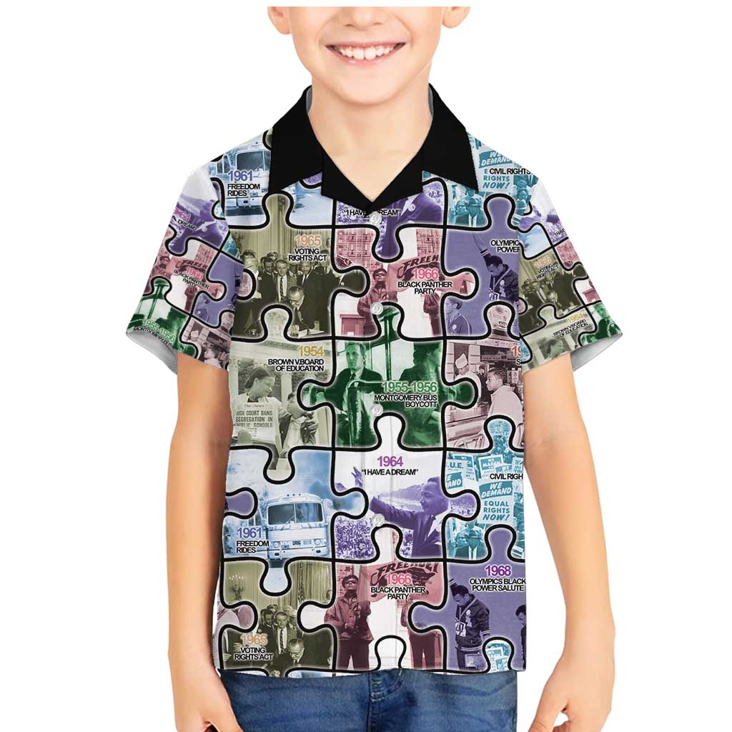 The Civil Rights Journey in Puzzle Family Matching Mermaid Dress and Hawaiian Shirt African American