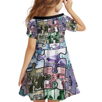 The Civil Rights Journey in Puzzle Family Matching Off Shoulder Short Dress and Hawaiian Shirt African American