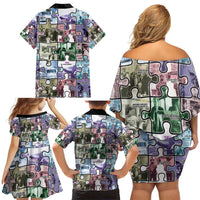 The Civil Rights Journey in Puzzle Family Matching Off Shoulder Short Dress and Hawaiian Shirt African American