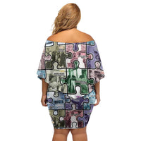 The Civil Rights Journey in Puzzle Family Matching Off Shoulder Short Dress and Hawaiian Shirt African American