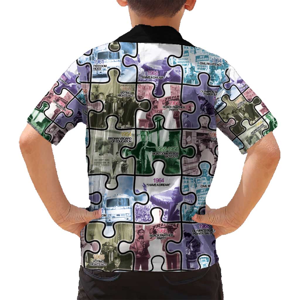 The Civil Rights Journey in Puzzle Family Matching Puletasi and Hawaiian Shirt African American