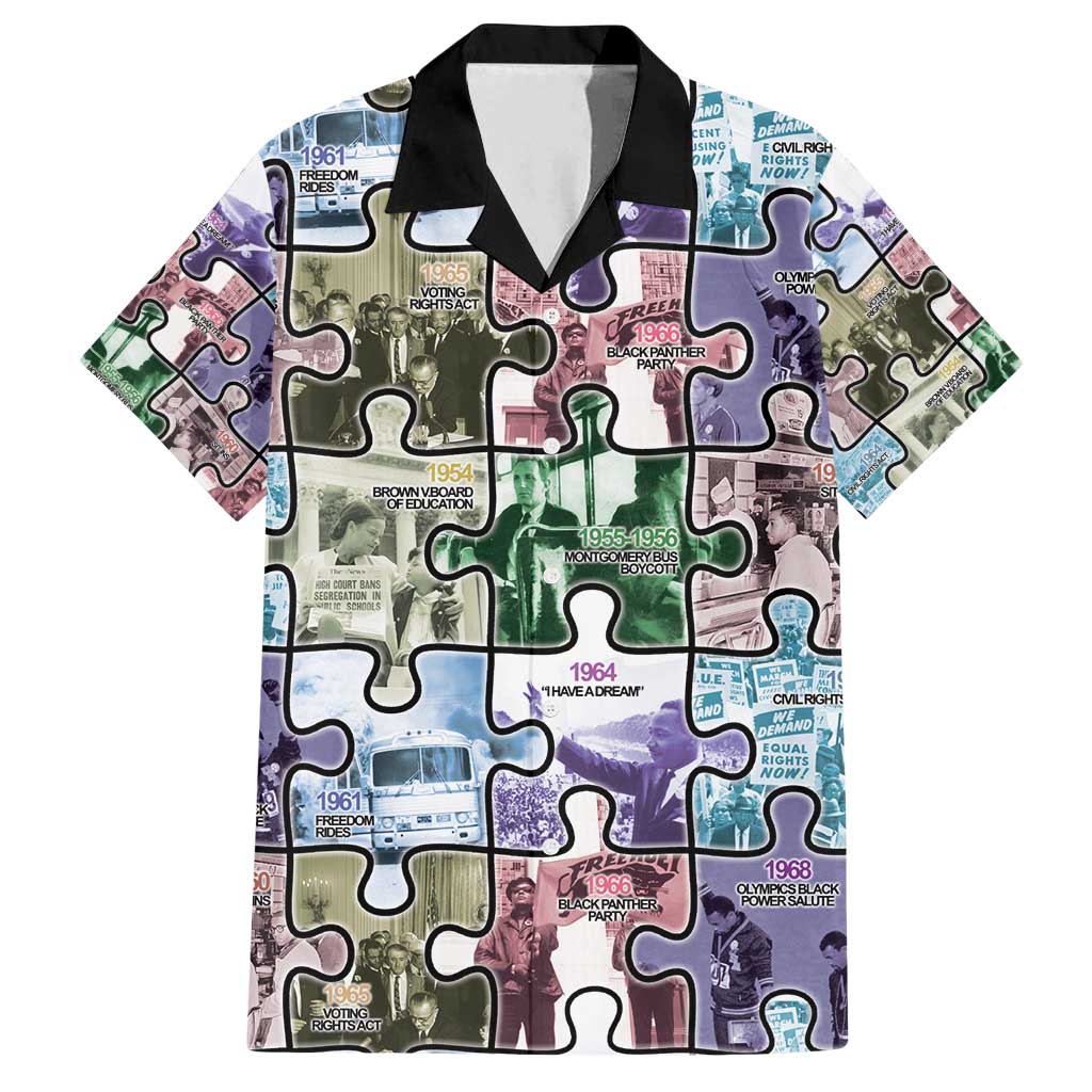 The Civil Rights Journey in Puzzle Family Matching Summer Maxi Dress and Hawaiian Shirt African American