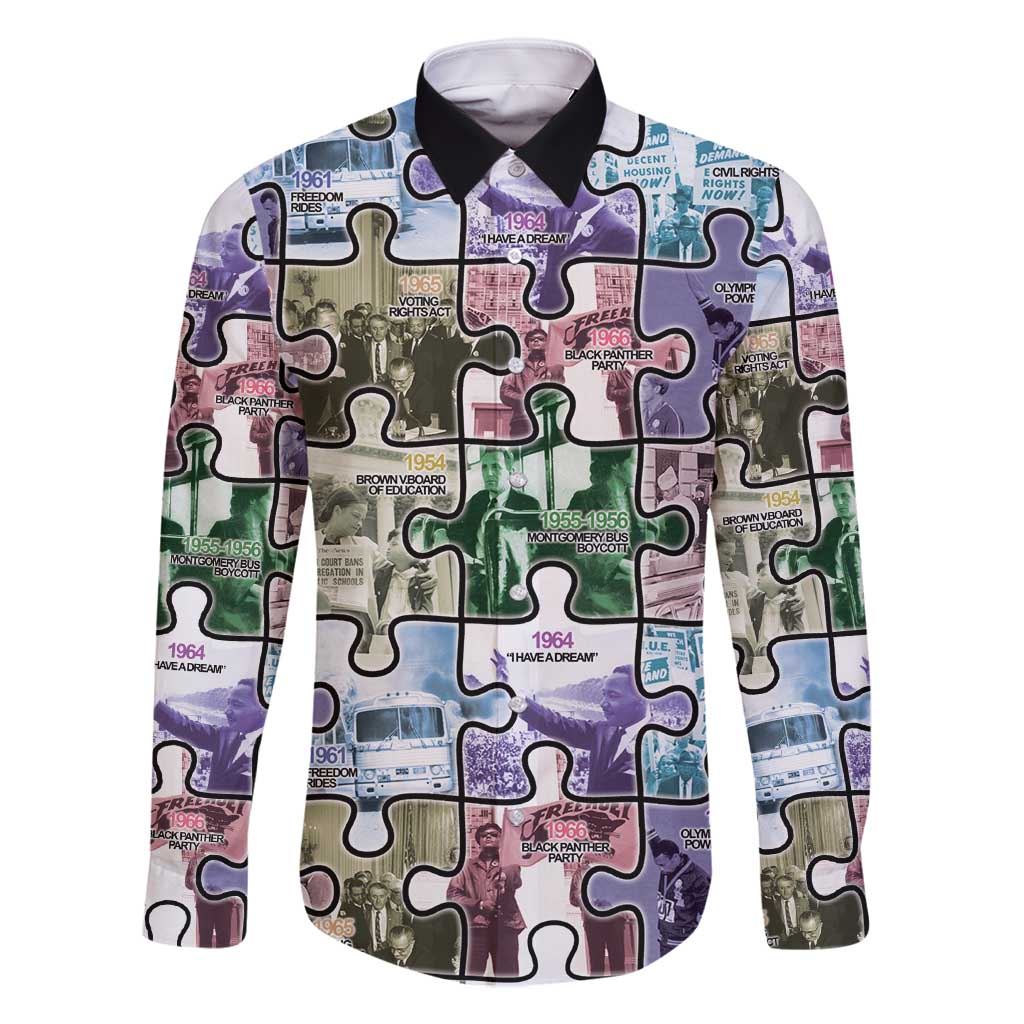 The Civil Rights Journey in Puzzle Family Matching Summer Maxi Dress and Hawaiian Shirt African American