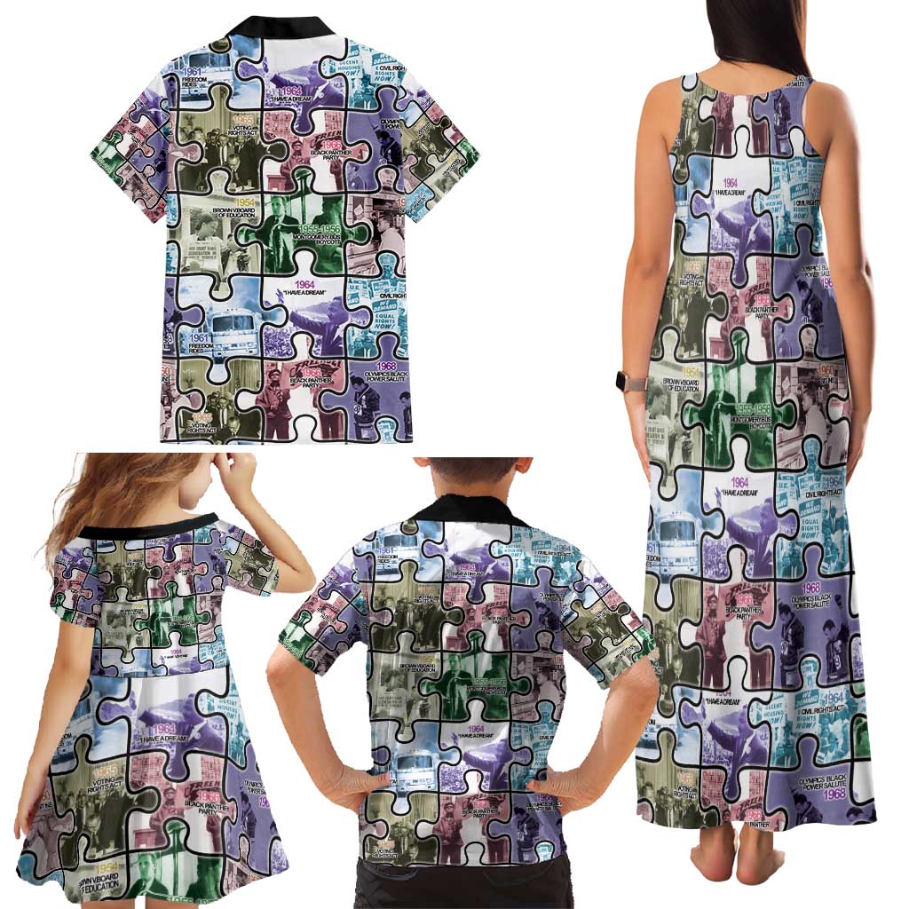 The Civil Rights Journey in Puzzle Family Matching Tank Maxi Dress and Hawaiian Shirt African American