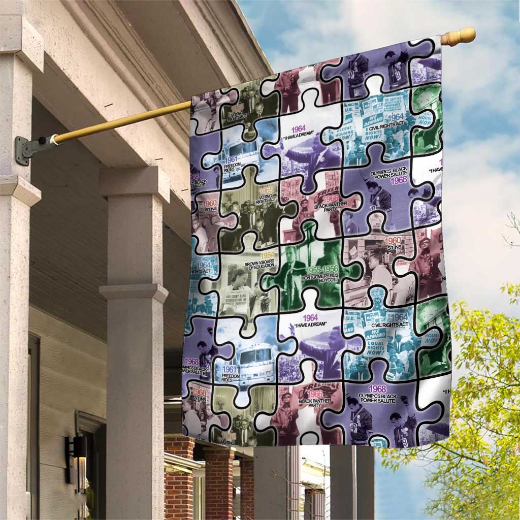 The Civil Rights Journey in Puzzle Garden Flag African American