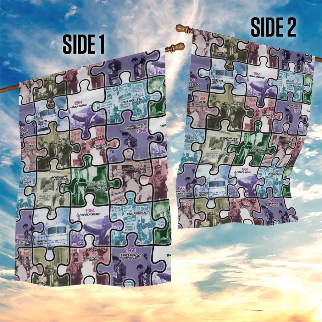 The Civil Rights Journey in Puzzle Garden Flag African American
