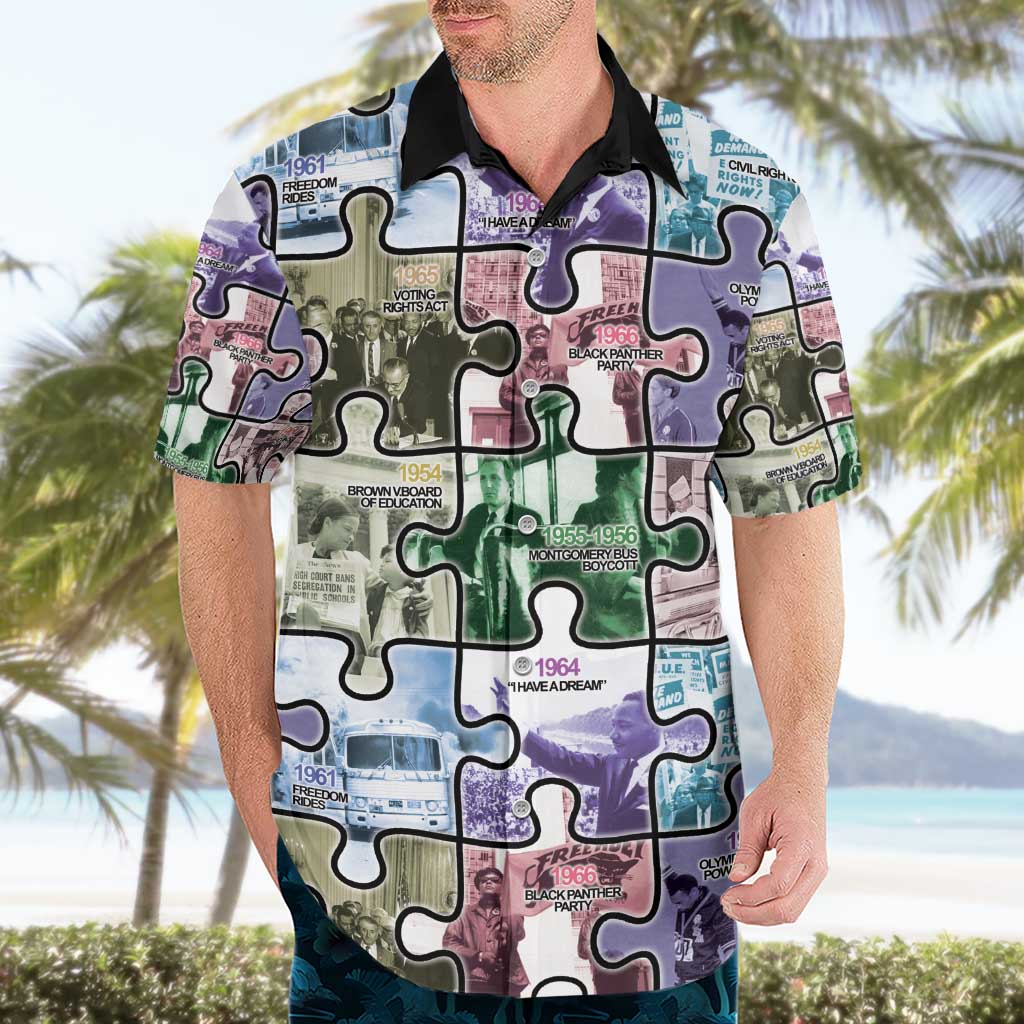The Civil Rights Journey in Puzzle Hawaiian Shirt African American