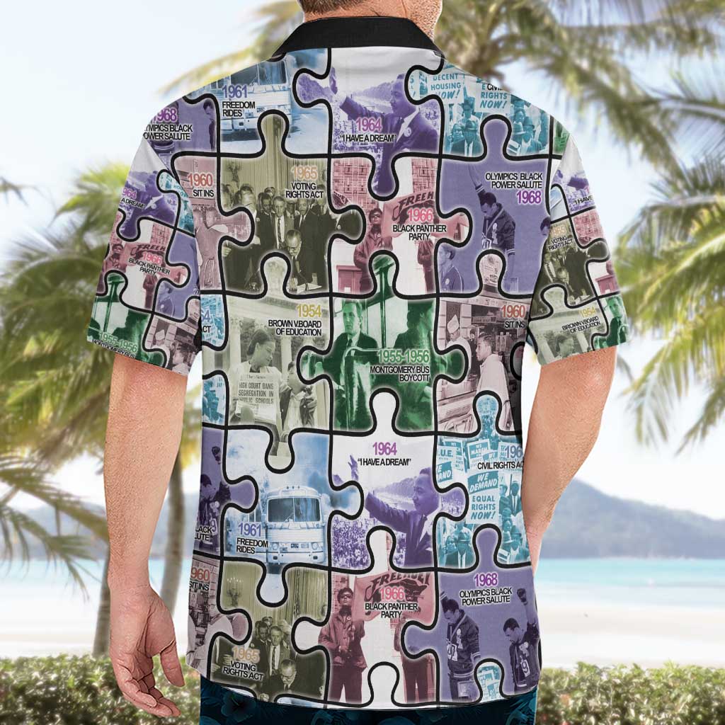 The Civil Rights Journey in Puzzle Hawaiian Shirt African American