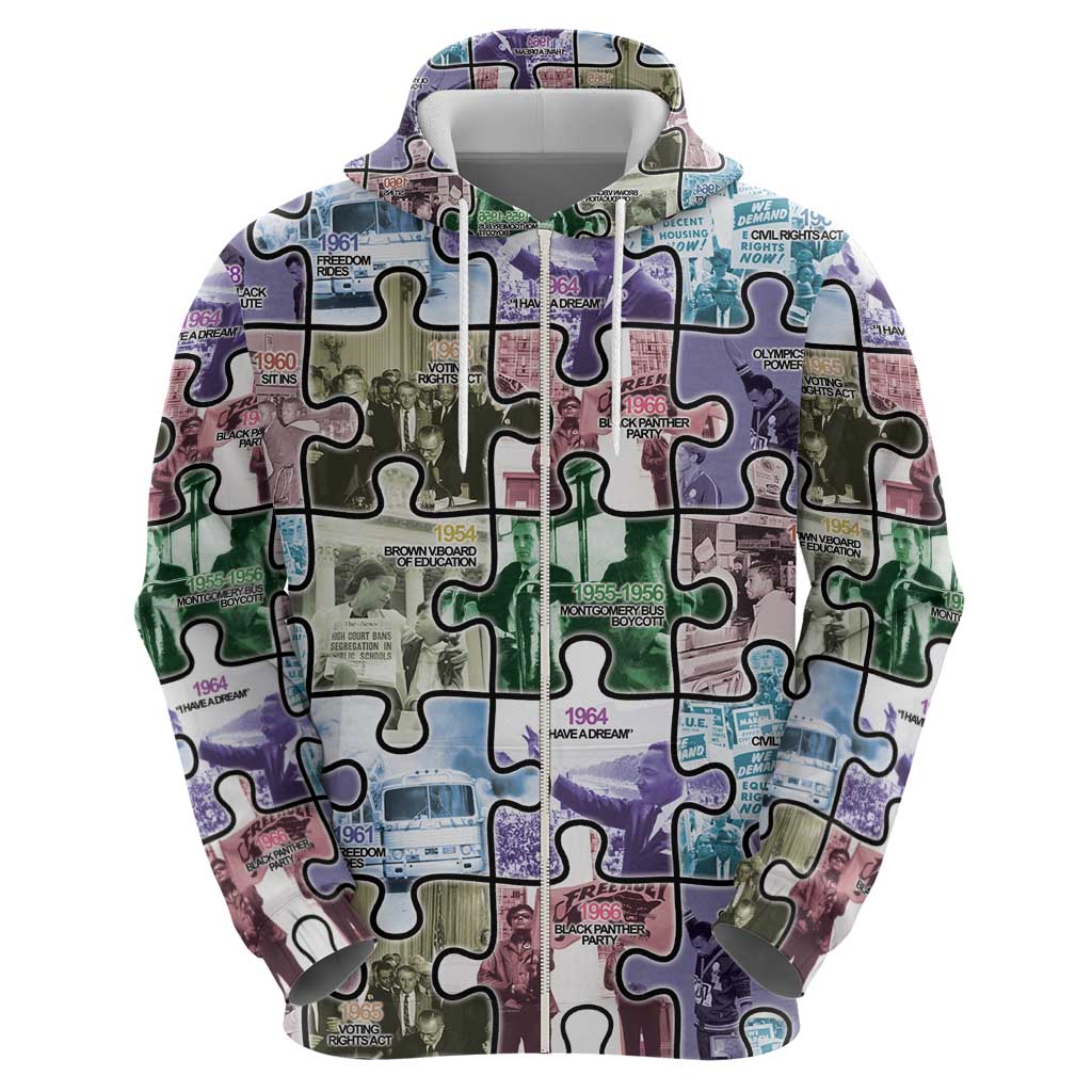 The Civil Rights Journey in Puzzle Hoodie African American