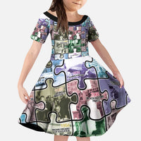 The Civil Rights Journey in Puzzle Kid Short Sleeve Dress African American