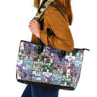 The Civil Rights Journey in Puzzle Leather Tote Bag African American