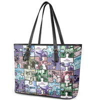 The Civil Rights Journey in Puzzle Leather Tote Bag African American