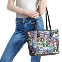 The Civil Rights Journey in Puzzle Leather Tote Bag African American