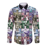 The Civil Rights Journey in Puzzle Long Sleeve Button Shirt African American
