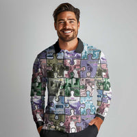 The Civil Rights Journey in Puzzle Long Sleeve Polo Shirt African American