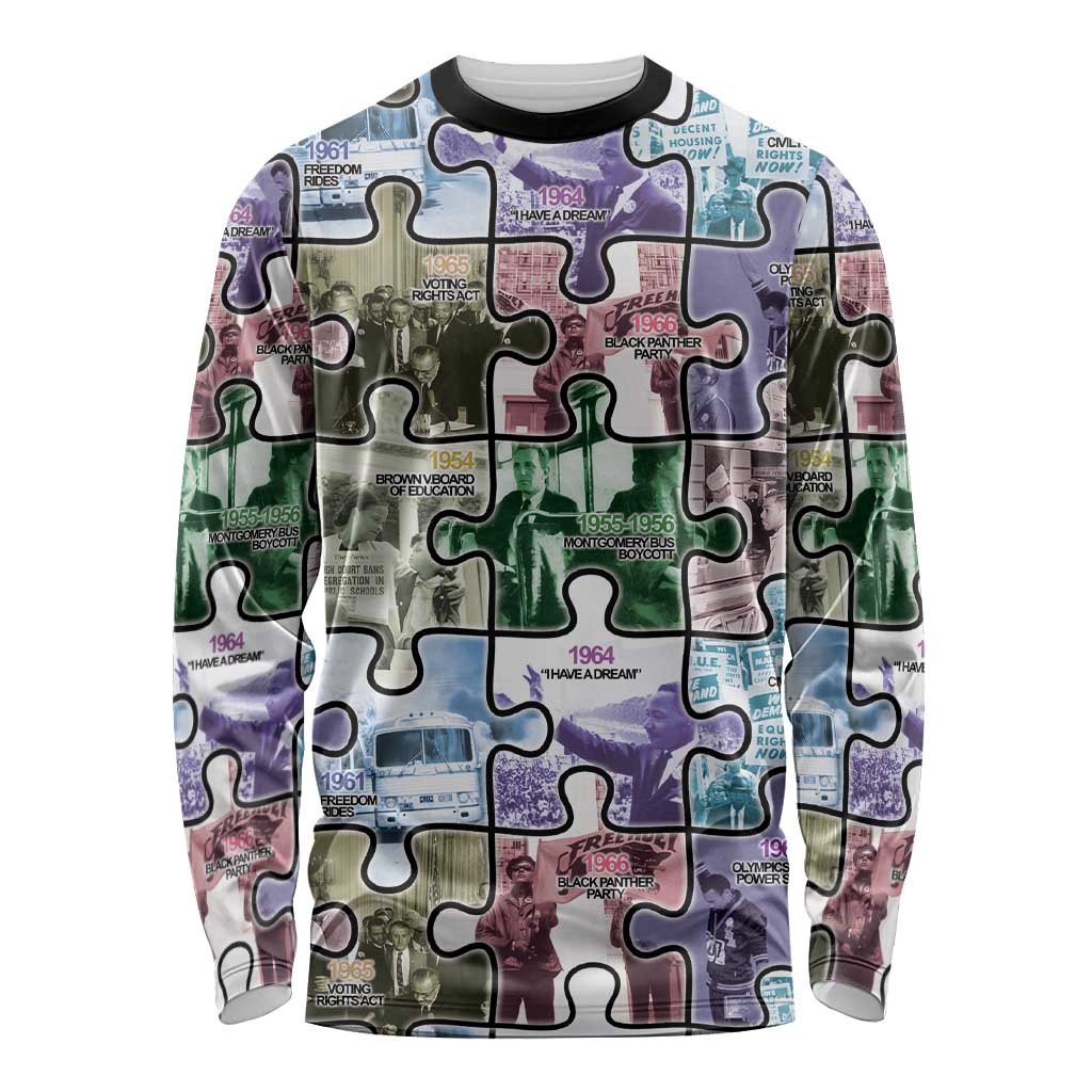 The Civil Rights Journey in Puzzle Long Sleeve Shirt African American