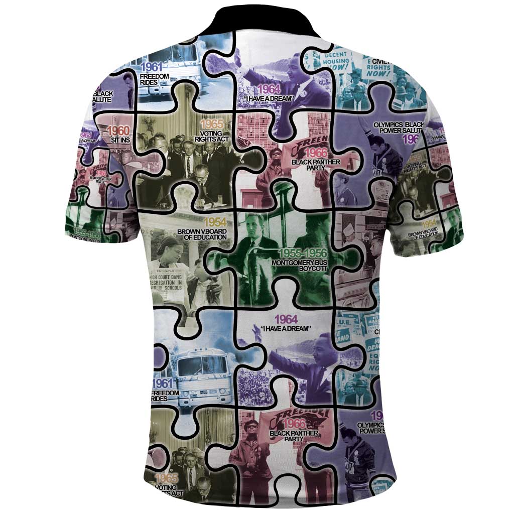 The Civil Rights Journey in Puzzle Polo Shirt African American