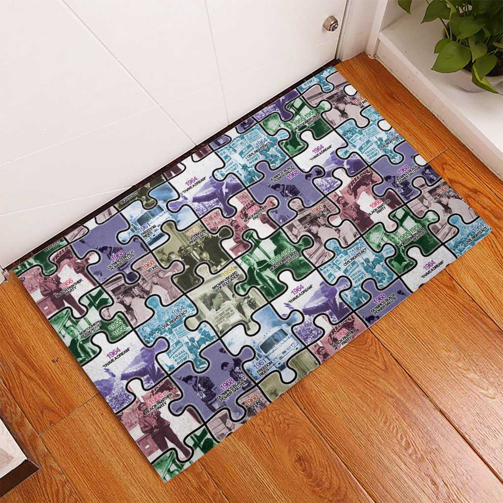 The Civil Rights Journey in Puzzle Rubber Doormat African American