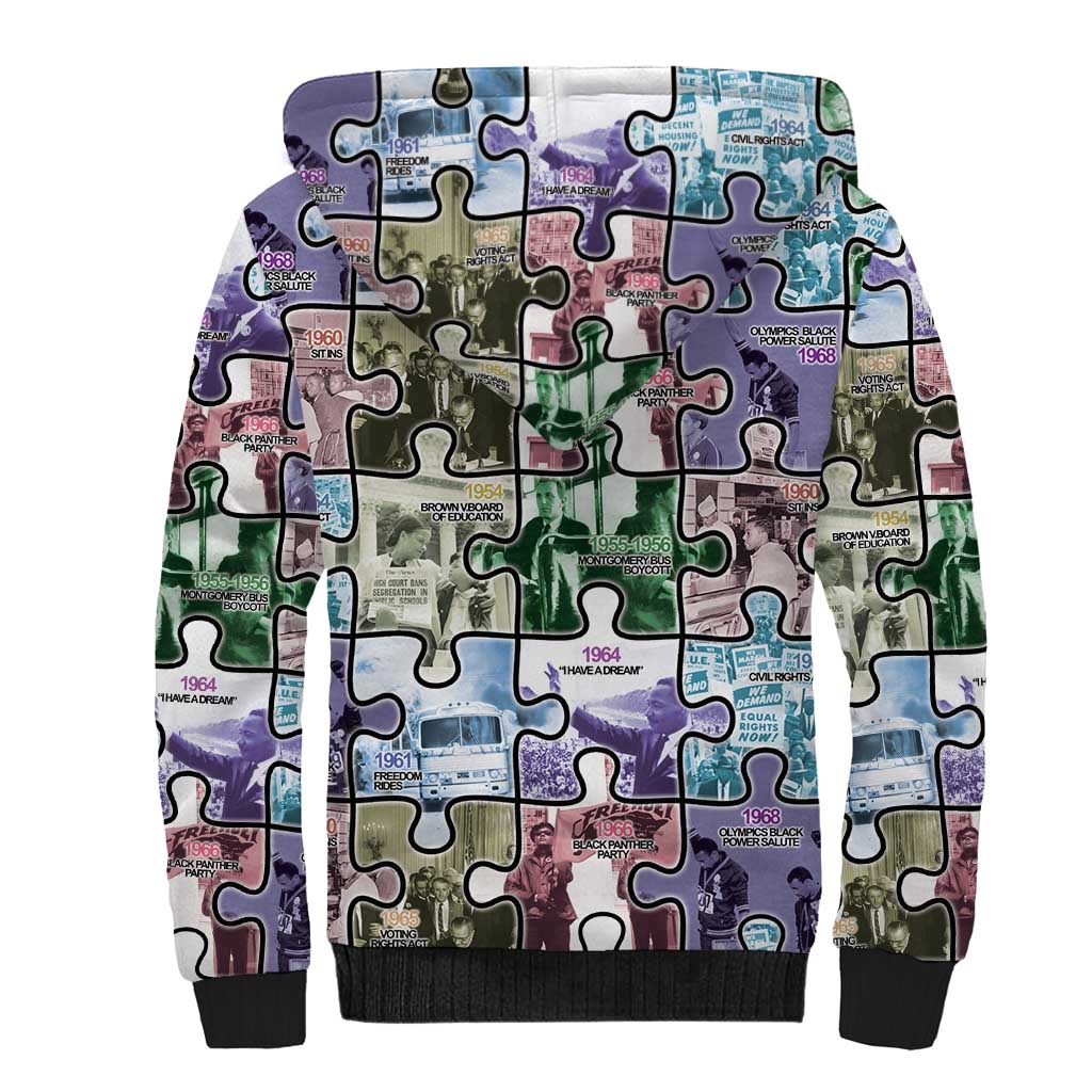 The Civil Rights Journey in Puzzle Sherpa Hoodie African American