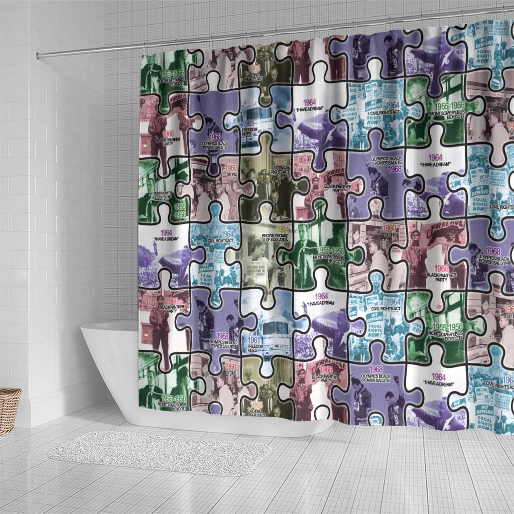 The Civil Rights Journey in Puzzle Shower Curtain African American