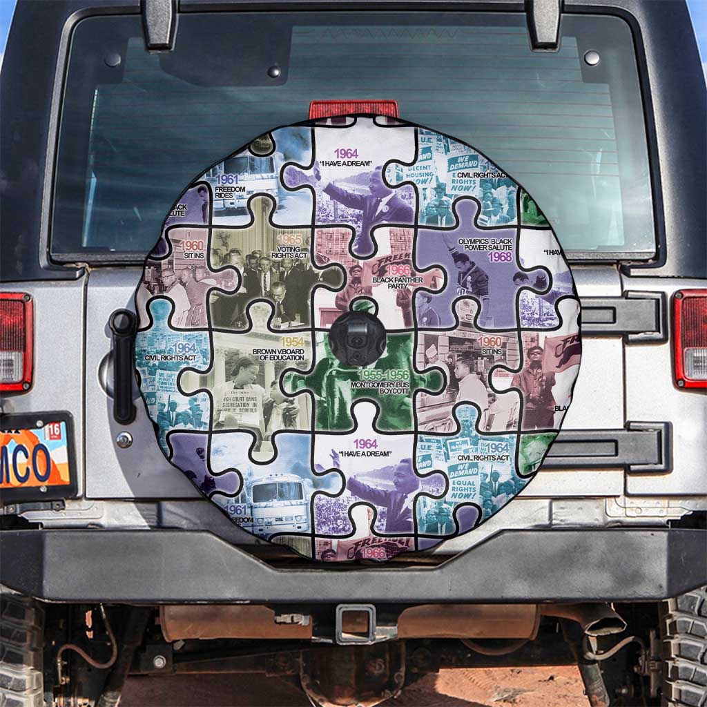 The Civil Rights Journey in Puzzle Spare Tire Cover African American