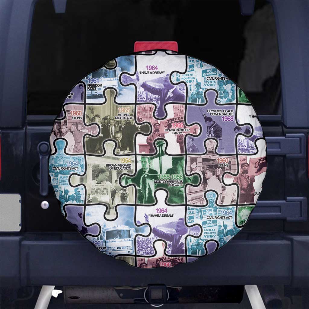 The Civil Rights Journey in Puzzle Spare Tire Cover African American