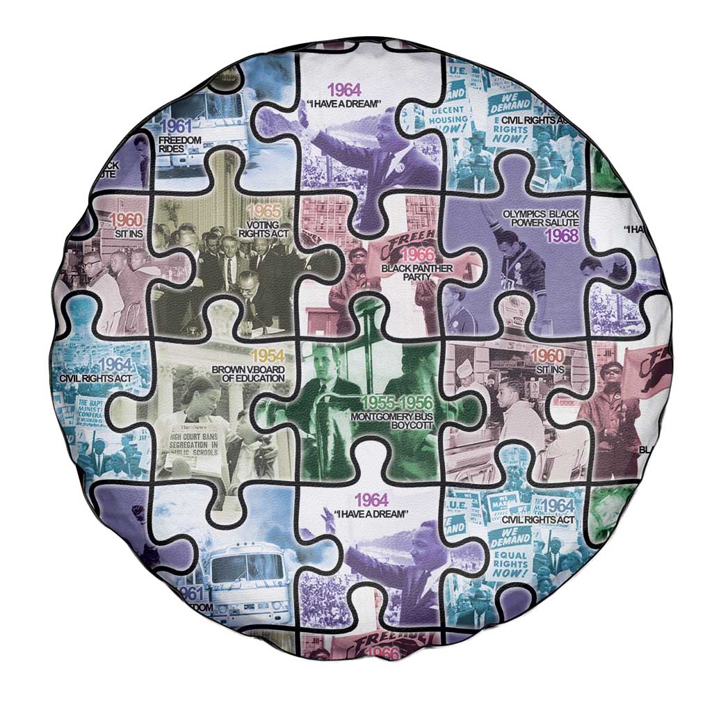 The Civil Rights Journey in Puzzle Spare Tire Cover African American