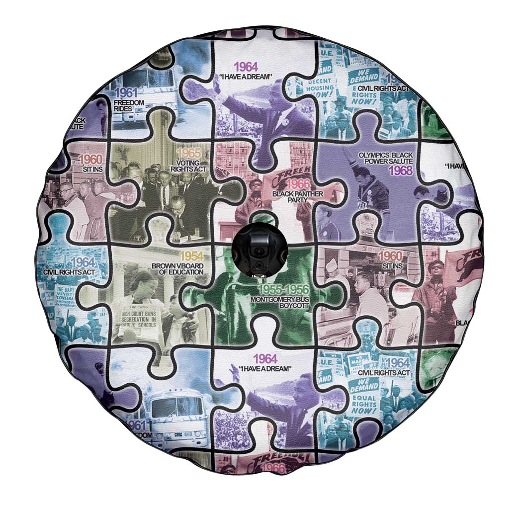 The Civil Rights Journey in Puzzle Spare Tire Cover African American