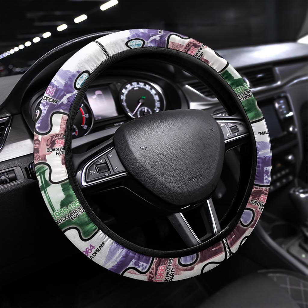The Civil Rights Journey in Puzzle Steering Wheel Cover African American
