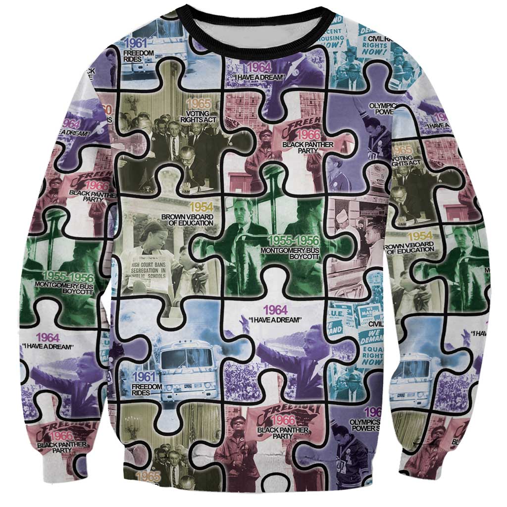 The Civil Rights Journey in Puzzle Sweatshirt African American