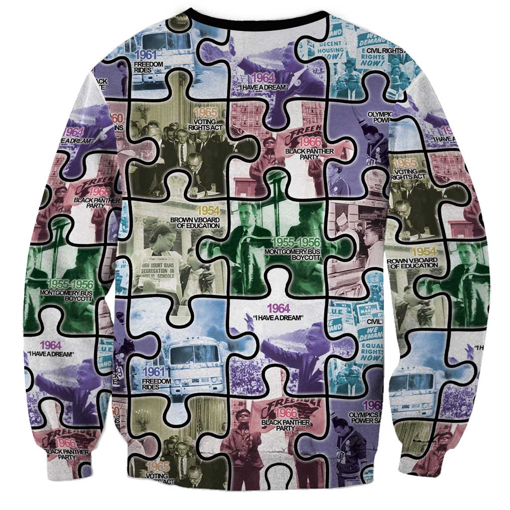 The Civil Rights Journey in Puzzle Sweatshirt African American