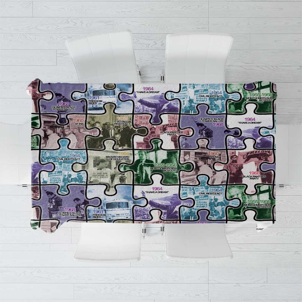 The Civil Rights Journey in Puzzle Tablecloth African American
