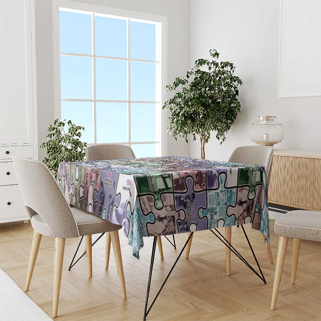 The Civil Rights Journey in Puzzle Tablecloth African American