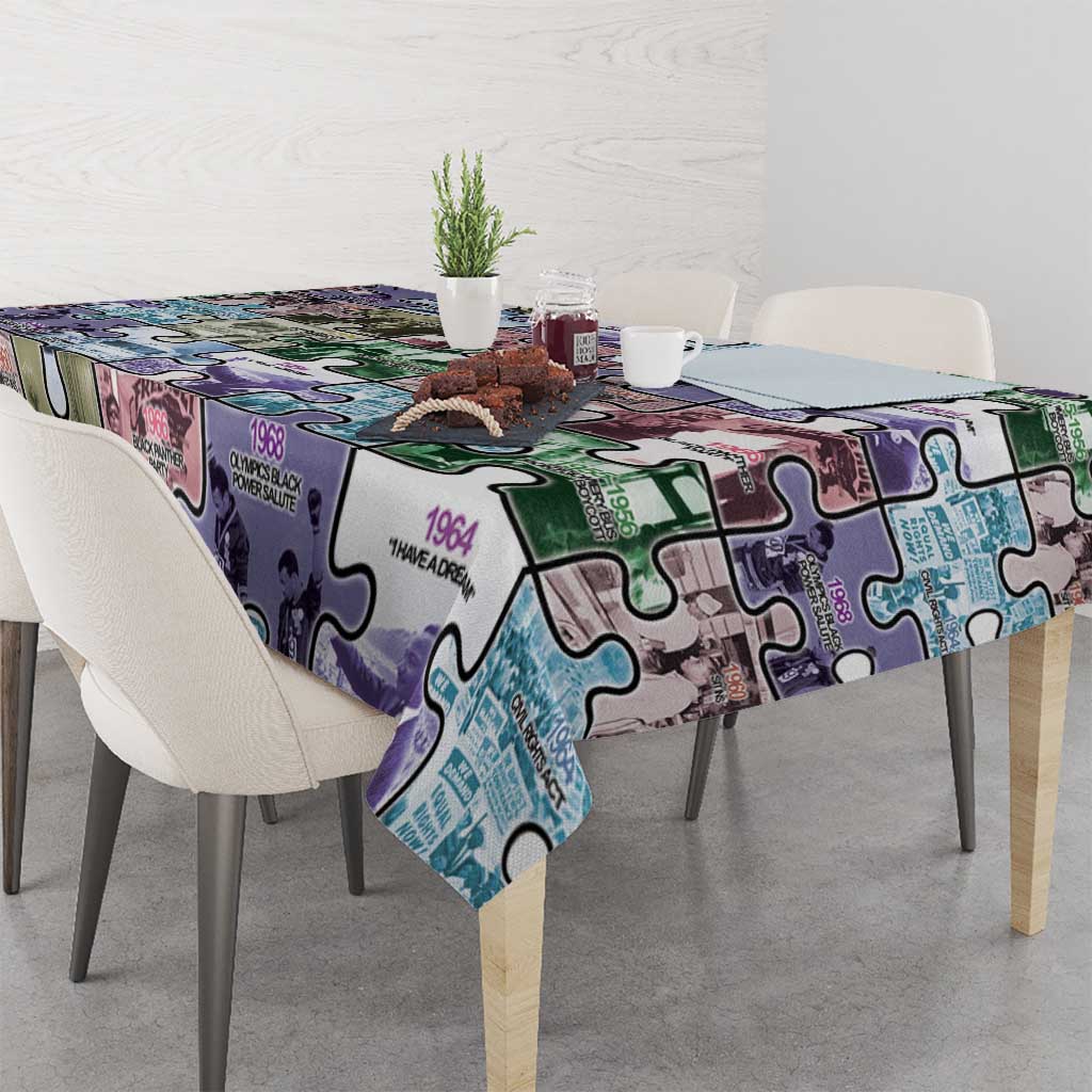The Civil Rights Journey in Puzzle Tablecloth African American