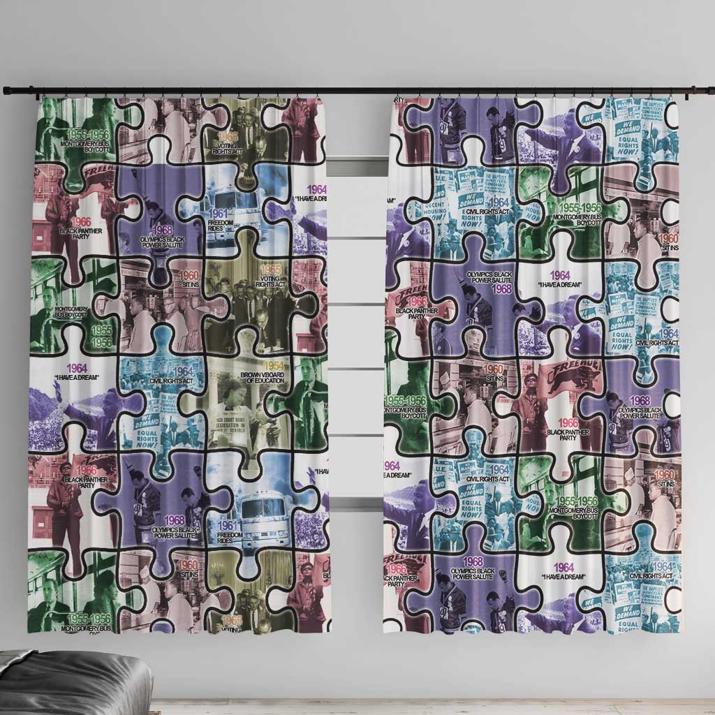 The Civil Rights Journey in Puzzle Window Curtain African American