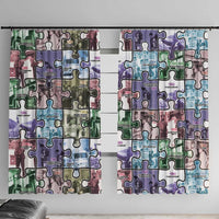 The Civil Rights Journey in Puzzle Window Curtain African American